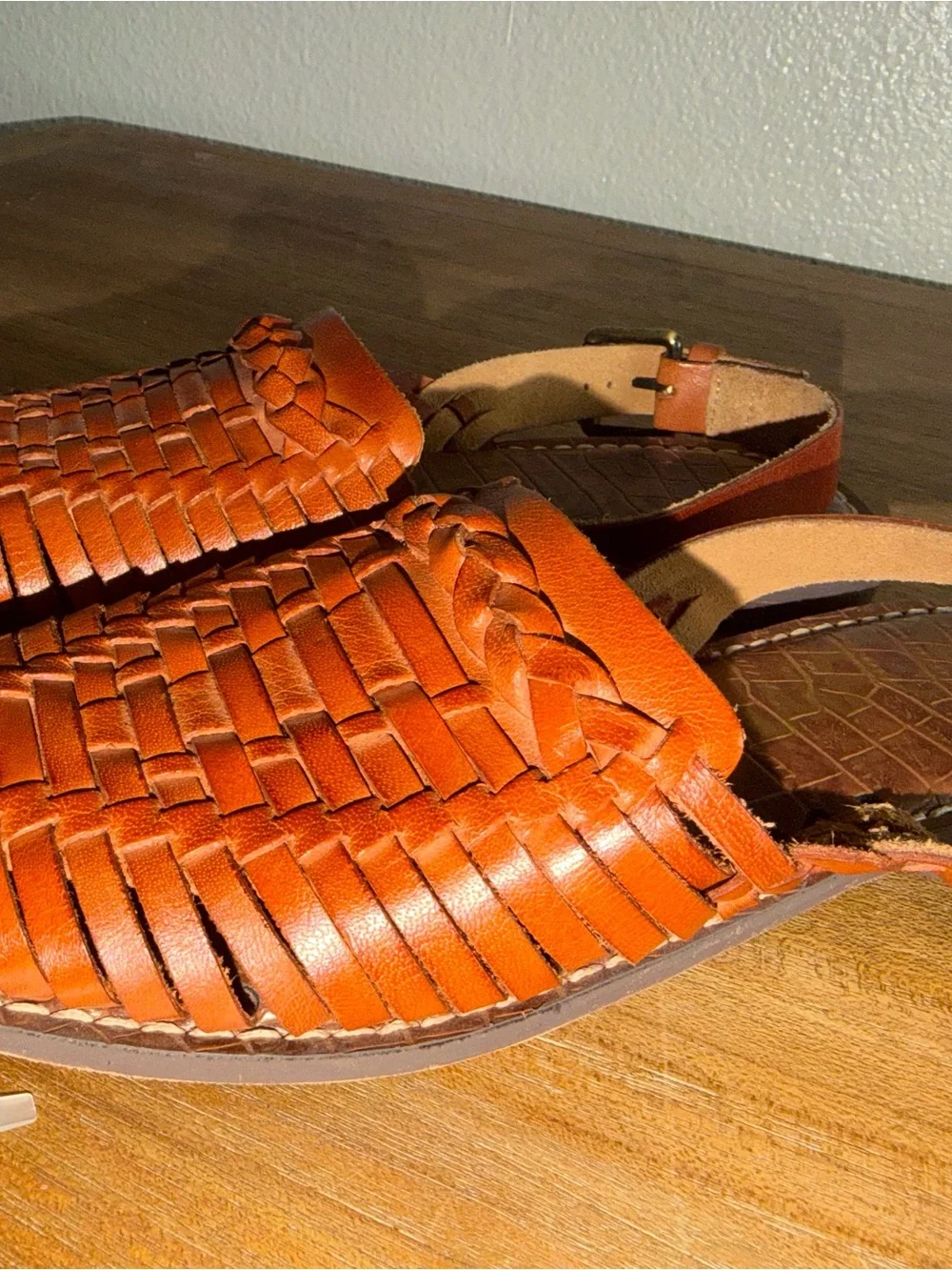 Sam Edelman Women's Braided Leather Sandals - Orange Brown